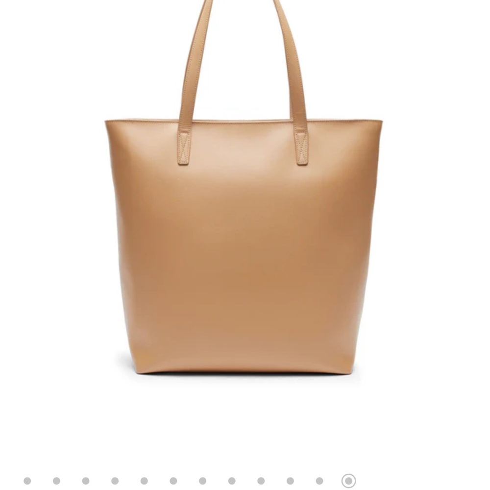 Leatherology Vertical Tan Leather Work Tote Bag